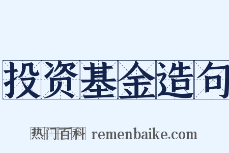 投资基金造句是什么意思的图片